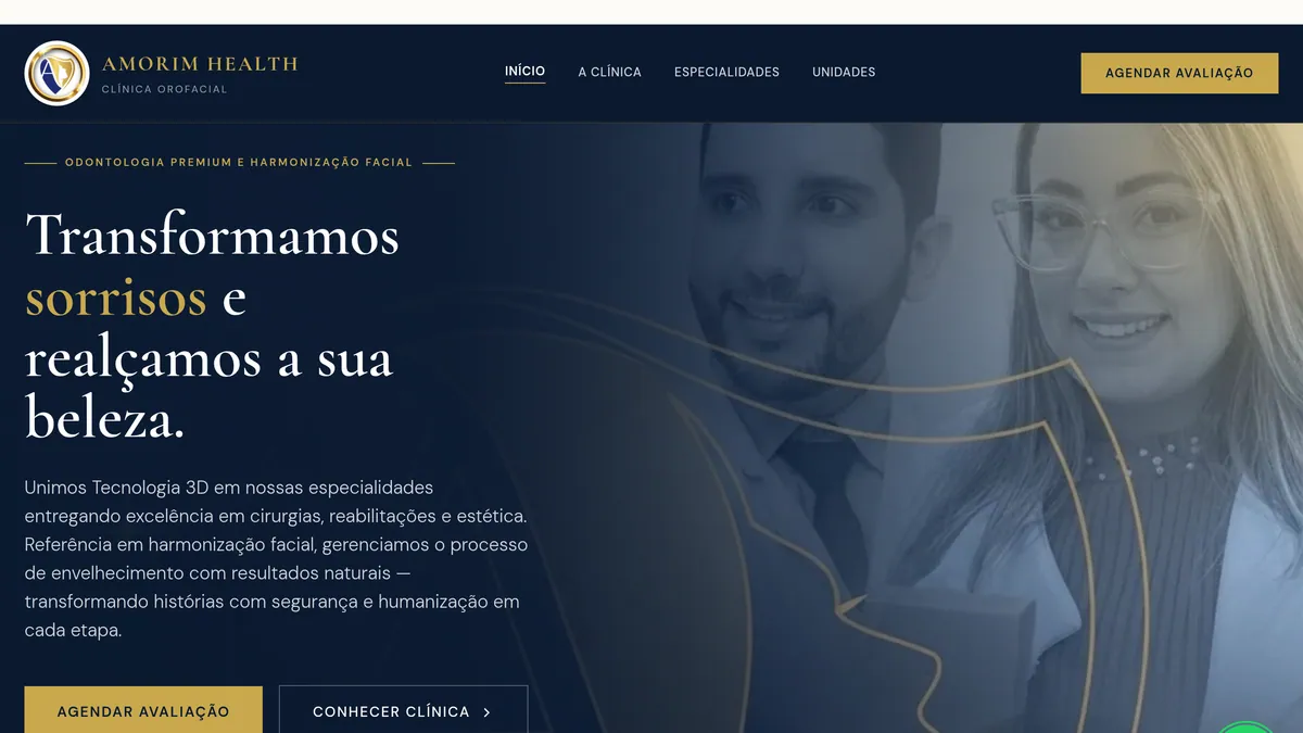 Página inicial do site Amorim Health